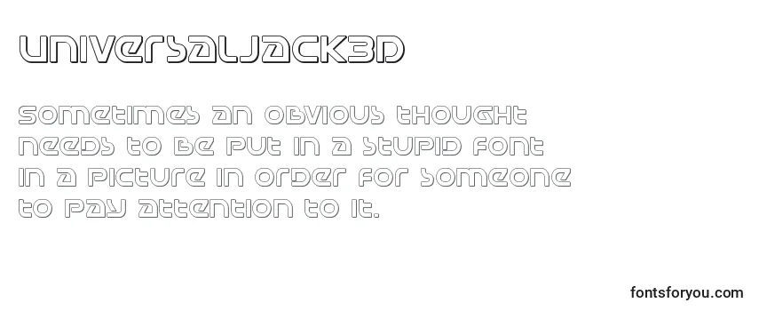 Überblick über die Schriftart Universaljack3D
