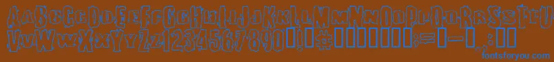 Burlesqu-Schriftart – Blaue Schriften auf braunem Hintergrund