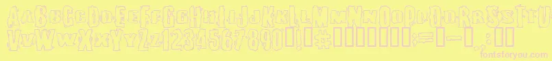 Burlesqu-Schriftart – Rosa Schriften auf gelbem Hintergrund