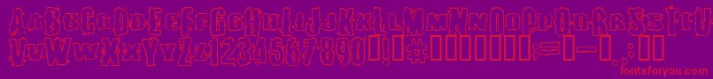 Burlesqu-Schriftart – Rote Schriften auf violettem Hintergrund