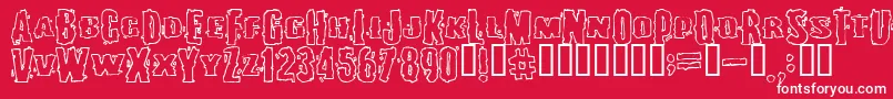 Burlesqu-Schriftart – Weiße Schriften auf rotem Hintergrund