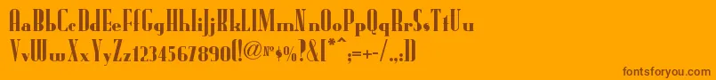 Radioranchnf-Schriftart – Braune Schriften auf orangefarbenem Hintergrund