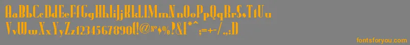 フォントRadioranchnf – オレンジの文字は灰色の背景にあります。