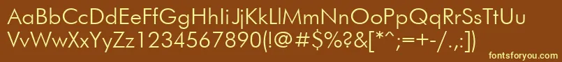 Ft72Cyrillic-fontti – keltaiset fontit ruskealla taustalla