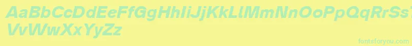 Analogue76boldoblique-Schriftart – Grüne Schriften auf gelbem Hintergrund