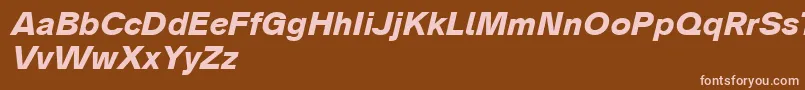 Analogue76boldoblique-Schriftart – Rosa Schriften auf braunem Hintergrund
