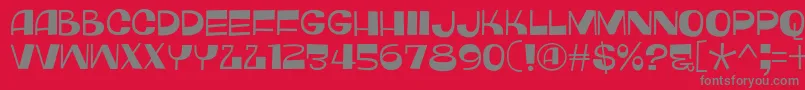 MonkeyHatDemo-Schriftart – Graue Schriften auf rotem Hintergrund