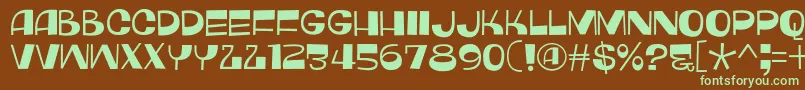 MonkeyHatDemo-fontti – vihreät fontit ruskealla taustalla