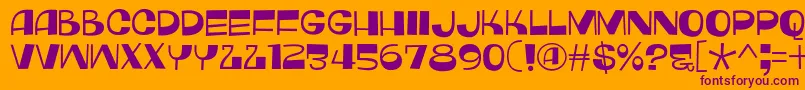 MonkeyHatDemo-fontti – violetit fontit oranssilla taustalla