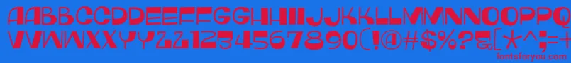 MonkeyHatDemo Font – Red Fonts on Blue Background