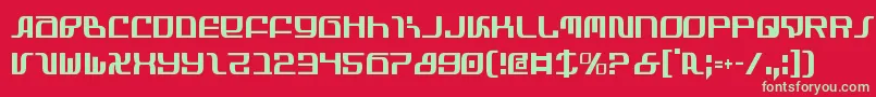 フォントInfinityc – 赤い背景に緑の文字