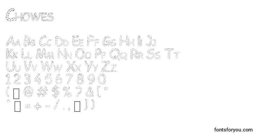 Chowes Font – alphabet, numbers, special characters