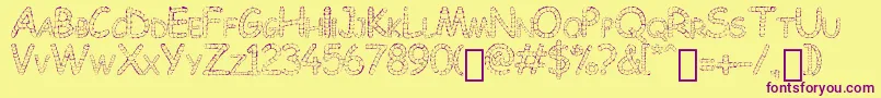 Chowes Font – Purple Fonts on Yellow Background