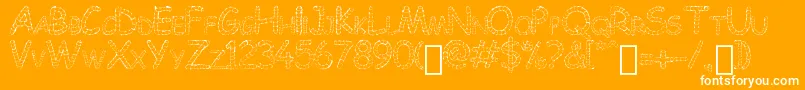 Chowes-Schriftart – Weiße Schriften auf orangefarbenem Hintergrund