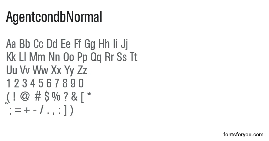 AgentcondbNormal Font – alphabet, numbers, special characters