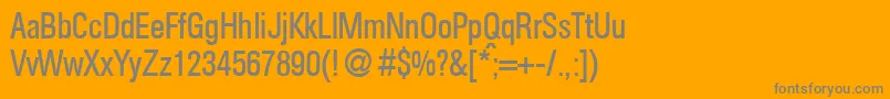 AgentcondbNormal Font – Gray Fonts on Orange Background