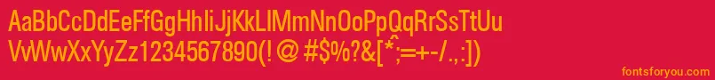 AgentcondbNormal Font – Orange Fonts on Red Background