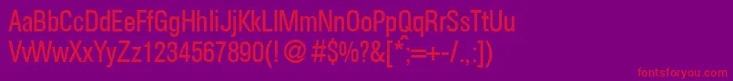 AgentcondbNormal Font – Red Fonts on Purple Background