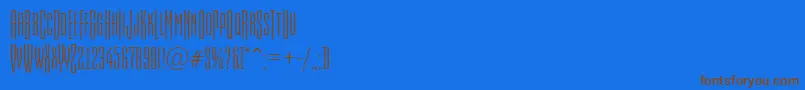 EmpirialcpsttrRegular-Schriftart – Braune Schriften auf blauem Hintergrund