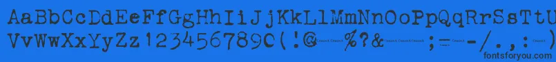 fuente Corona3Typewriter – Fuentes Negras Sobre Fondo Azul