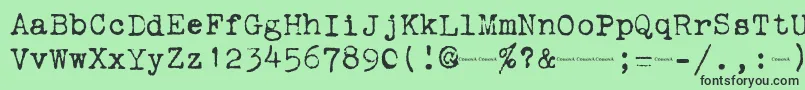 Corona3Typewriter Font – Black Fonts on Green Background