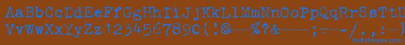 Corona3Typewriter Font – Blue Fonts on Brown Background