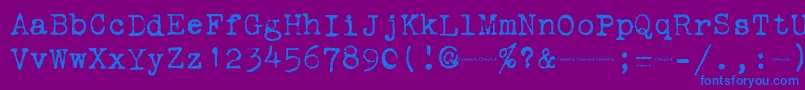 Шрифт Corona3Typewriter – синие шрифты на фиолетовом фоне
