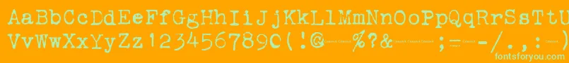 Corona3Typewriter Font – Green Fonts on Orange Background