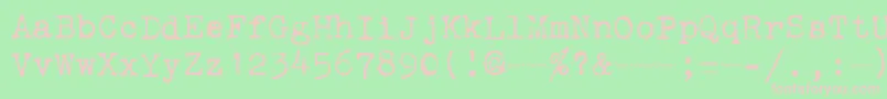 Corona3Typewriter-Schriftart – Rosa Schriften auf grünem Hintergrund