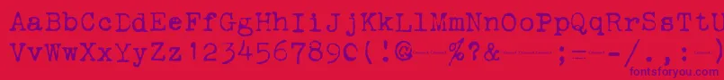 Corona3Typewriter Font – Purple Fonts on Red Background