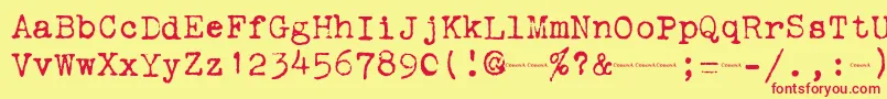 Шрифт Corona3Typewriter – красные шрифты на жёлтом фоне