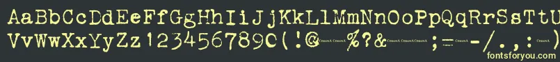 Corona3Typewriter Font – Yellow Fonts on Black Background