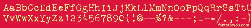 Czcionka Corona3Typewriter – żółte czcionki na czerwonym tle