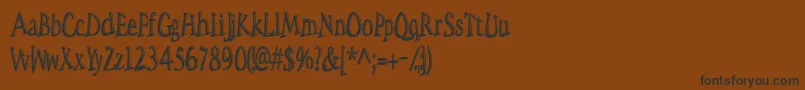 Więcej informacji o czcionce Spacwd Czcionka Spacwd – czarne czcionki na brązowym tle