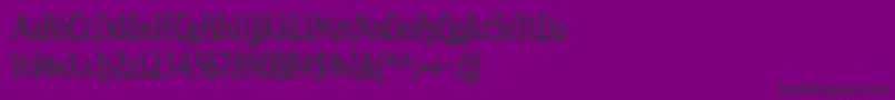 Spacwd-Schriftart – Schwarze Schriften auf violettem Hintergrund