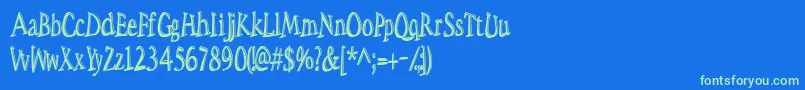 Spacwd Font – Green Fonts on Blue Background