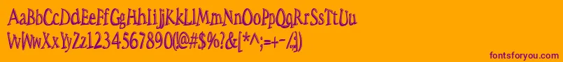 Spacwd Font – Purple Fonts on Orange Background