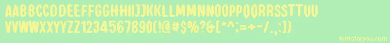 ElCamino Font – Yellow Fonts on Green Background