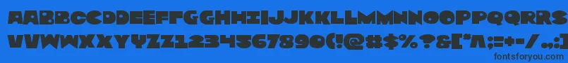 Zounderkiteexpnad-Schriftart – Schwarze Schriften auf blauem Hintergrund