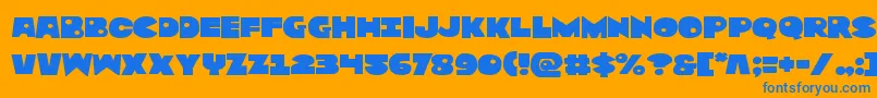 Zounderkiteexpnad Font – Blue Fonts on Orange Background