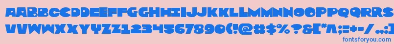 Zounderkiteexpnad-Schriftart – Blaue Schriften auf rosa Hintergrund