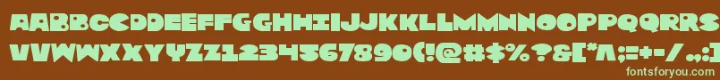 Zounderkiteexpnad Font – Green Fonts on Brown Background