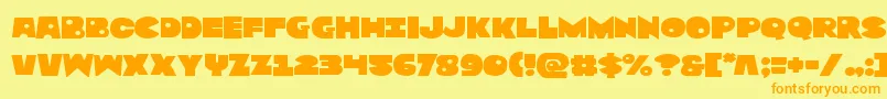 Zounderkiteexpnad Font – Orange Fonts on Yellow Background