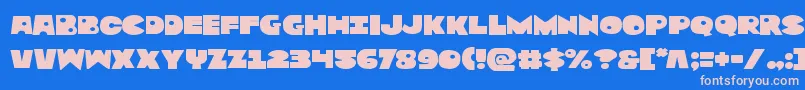 Zounderkiteexpnad Font – Pink Fonts on Blue Background