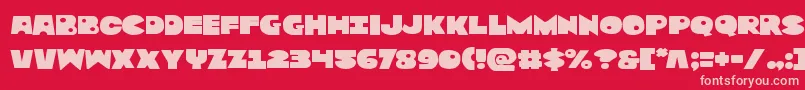 Шрифт Zounderkiteexpnad – розовые шрифты на красном фоне