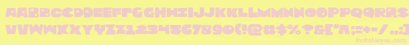 Zounderkiteexpnad Font – Pink Fonts on Yellow Background