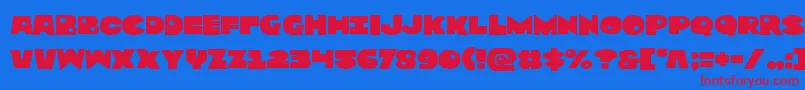 Zounderkiteexpnad Font – Red Fonts on Blue Background