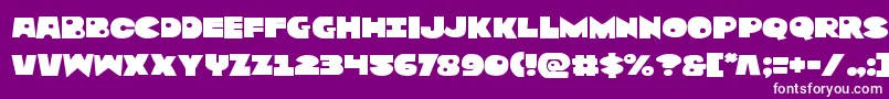 Fonte Zounderkiteexpnad – fontes brancas em um fundo violeta