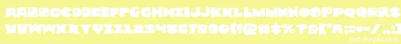 Zounderkiteexpnad Font – White Fonts on Yellow Background