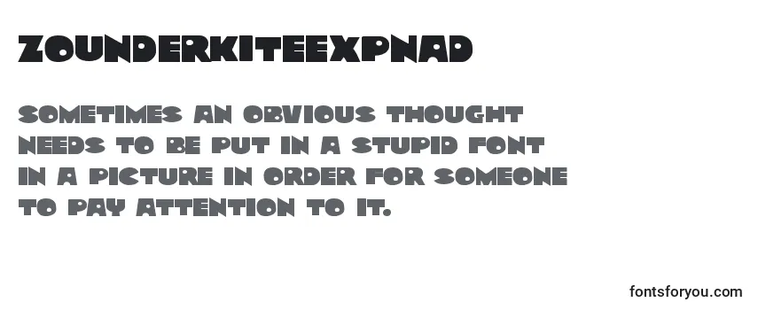 Review of the Zounderkiteexpnad Font